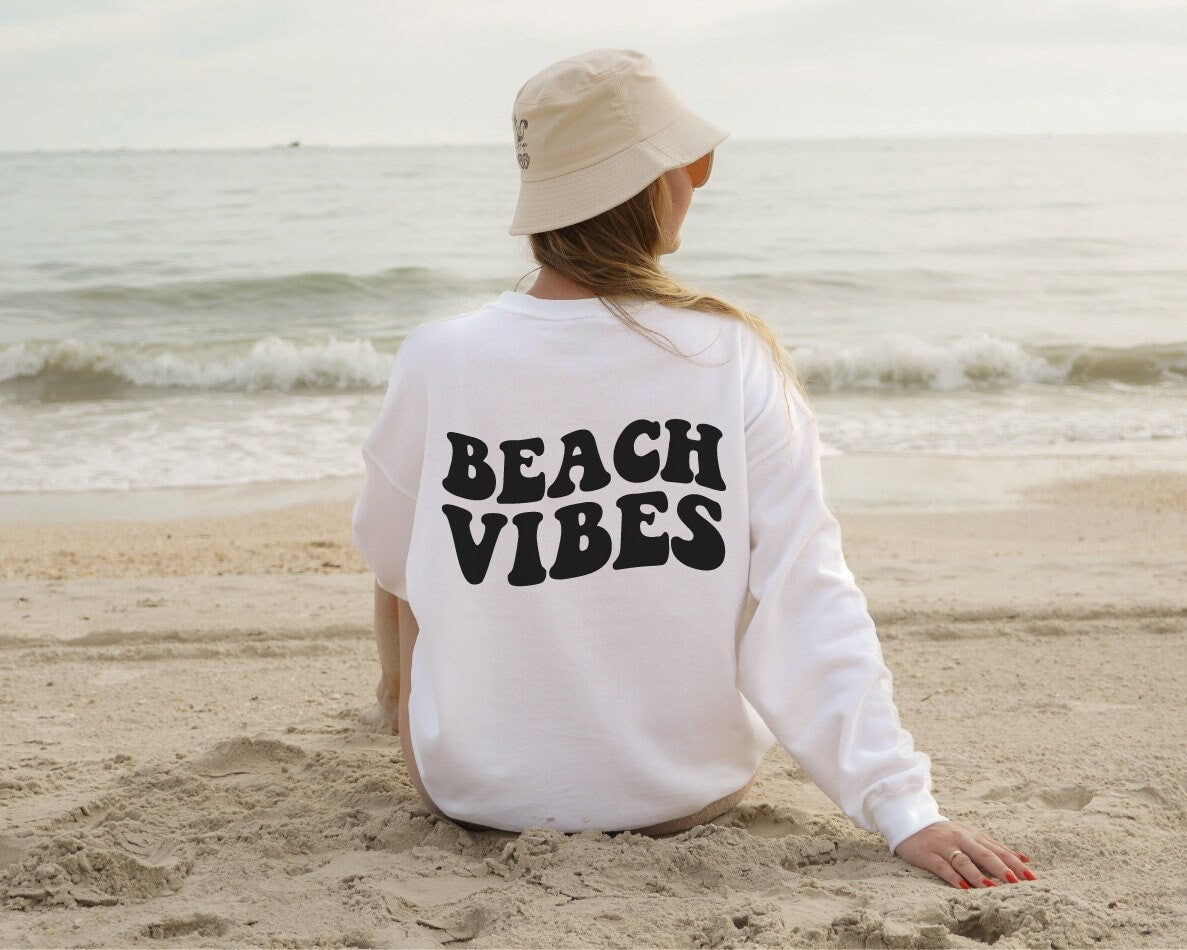 Beach Vibes Wavy Letters Digital Design