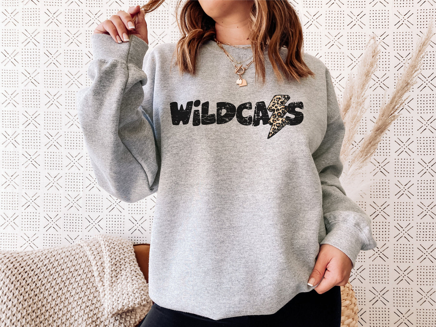 Wildcats Distressed Lightning Bolt PNG, Leopard Lightning Bolt png, Wildcats Mascot