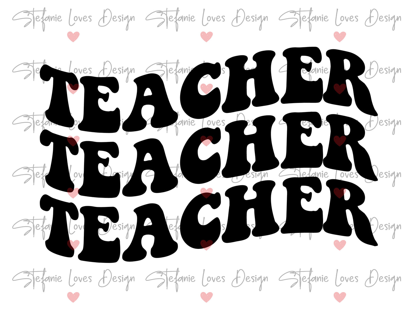 Teacher Wavy Letters Digital Design