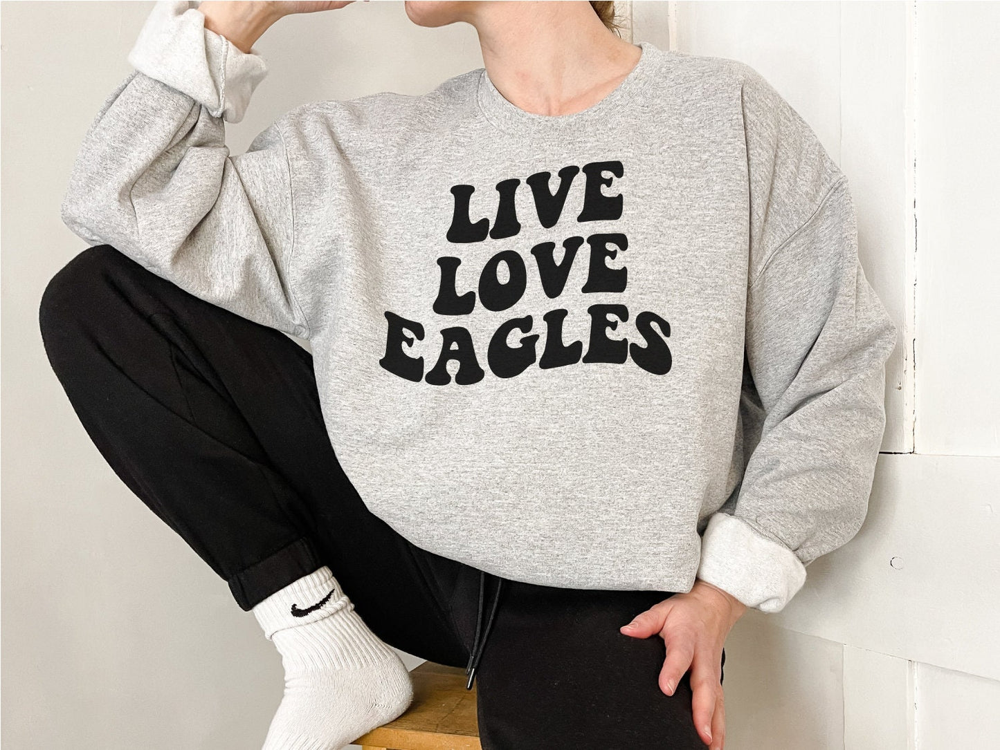 Live Love Eagles svg, Eagles Mascot svg, Eagles svg, Wavy Letters, Digital Design