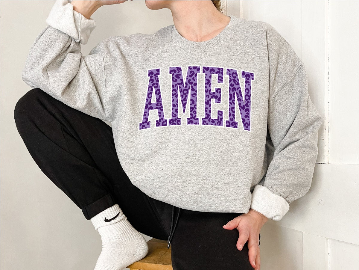 Amen png, Amen Leopard png, Christian saying, Digital Design, Lavendar and Purple Amen