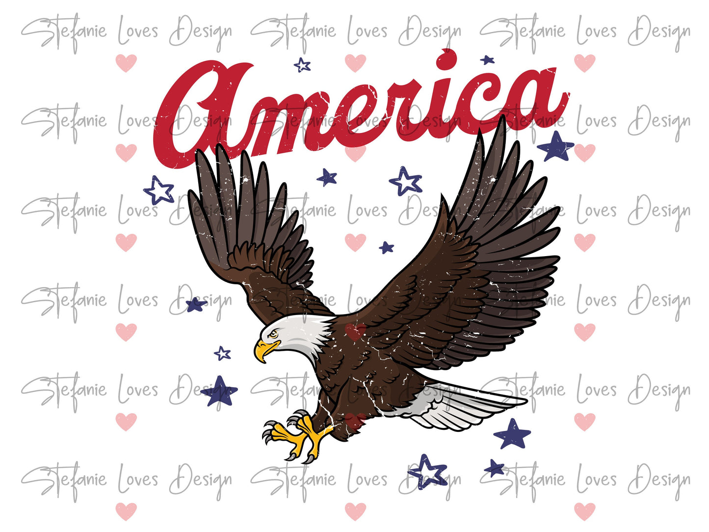 America Grunge Eagle Digital Design