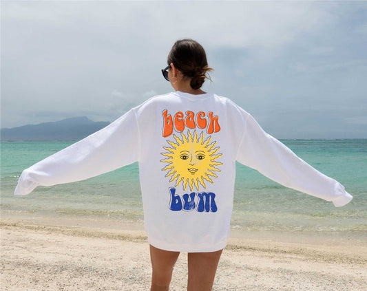 Beach Bum Sun Distressed Digital Design