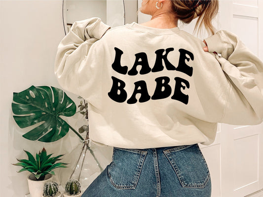 Lake Babe, Lake Life, Camping, Boating, SVG, EPS, PNG, and more, Digital Download, Wavy Letters