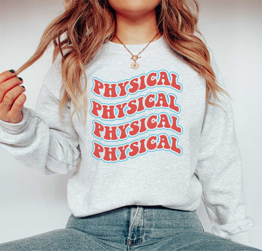 Physical svg, Retro 80s svg, Workout svg Physical Physical Physical Pysical svg, Wavy Letters, Digital Download