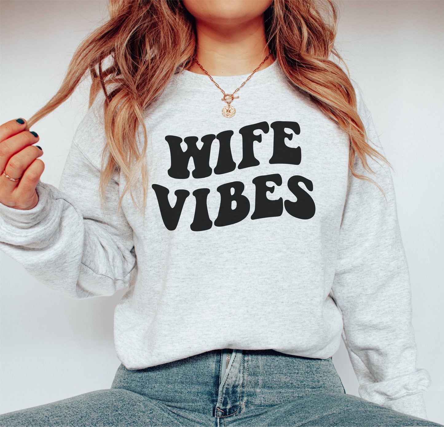Wife Vibes Wavy Letters Digital Design
