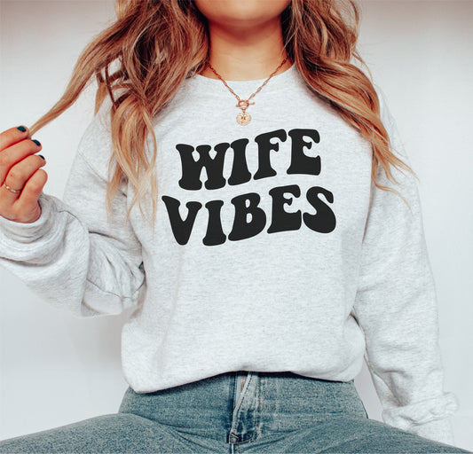 Wife Vibes Wavy Letters Digital Design