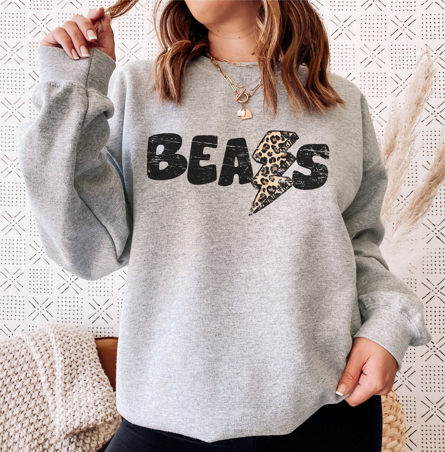 Bears Distressed Lightning Bolt Digital Design