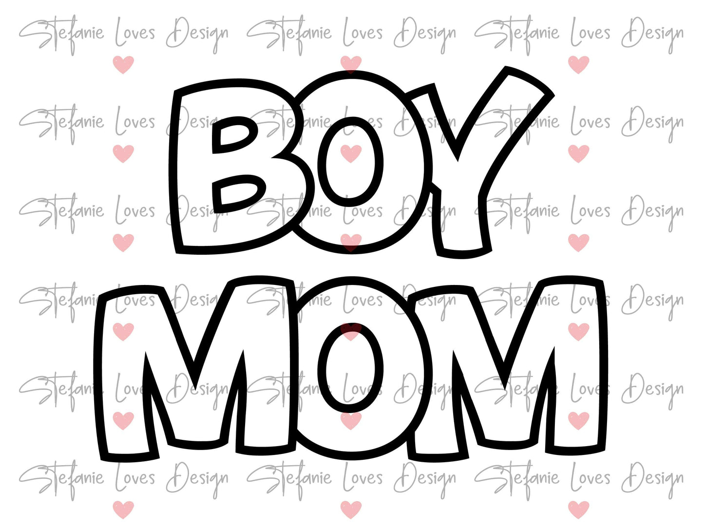 Boy Mom Outline Digital Design