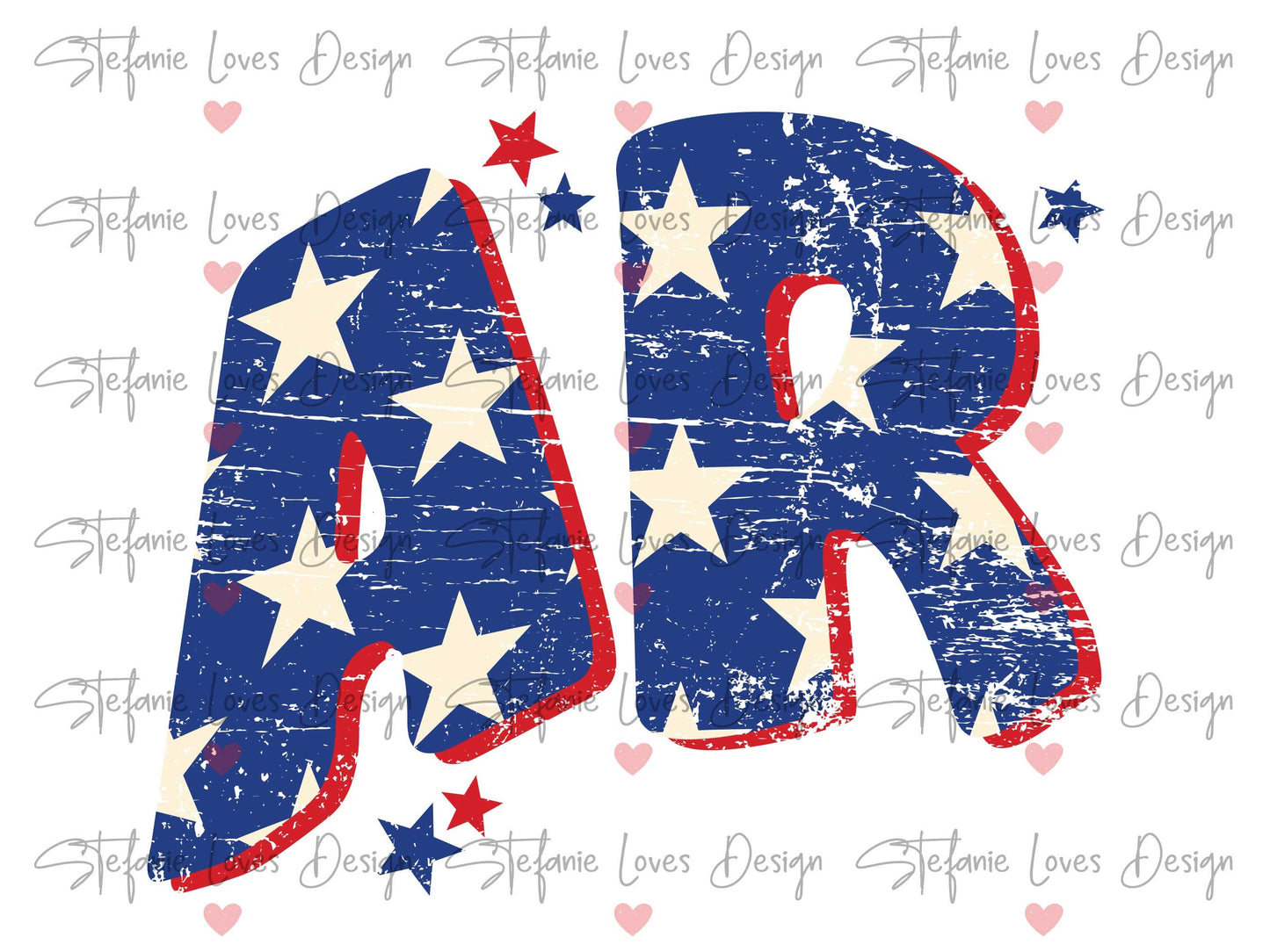 Arkansas AR Star Distressed Patriotic Digital Design