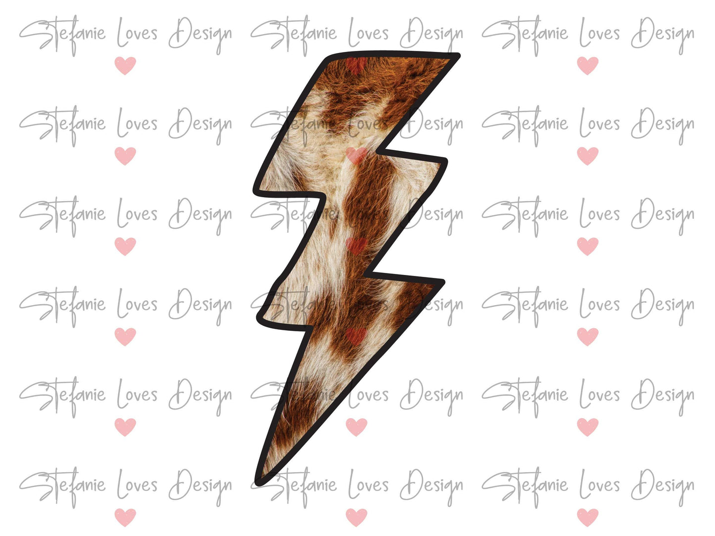 Cow Lightning Bolt PNG, Cowhide Lightning Bolt png, Digital Design, Trending