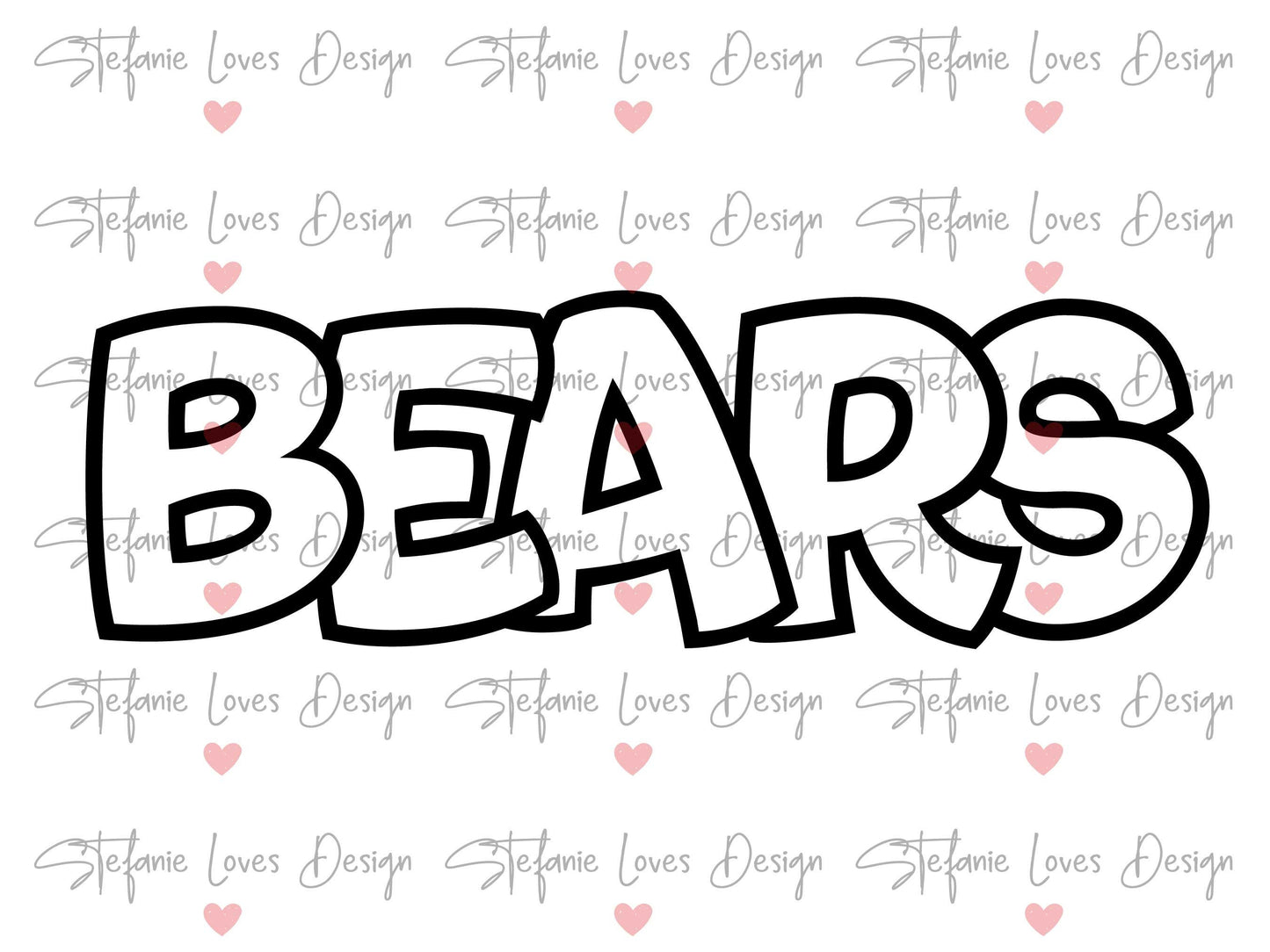 Bears Mascot Outline Digital Design