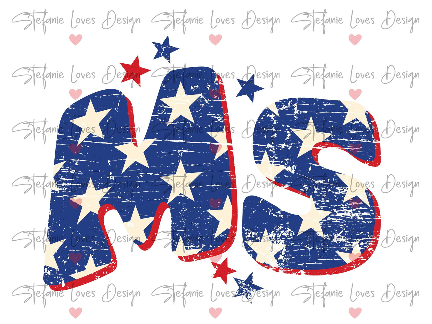 Mississippi MS Star Distressed Patriotic Design, Mississippi png, American Digital Download