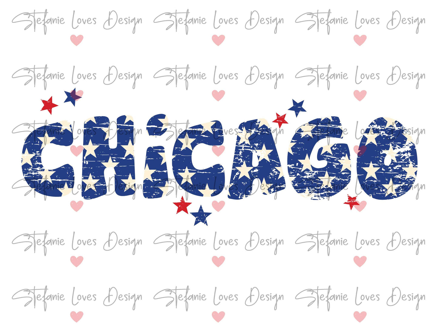 Chicago Star Distressed Patriotic Design, Chicago Illinois png, American Digital Download