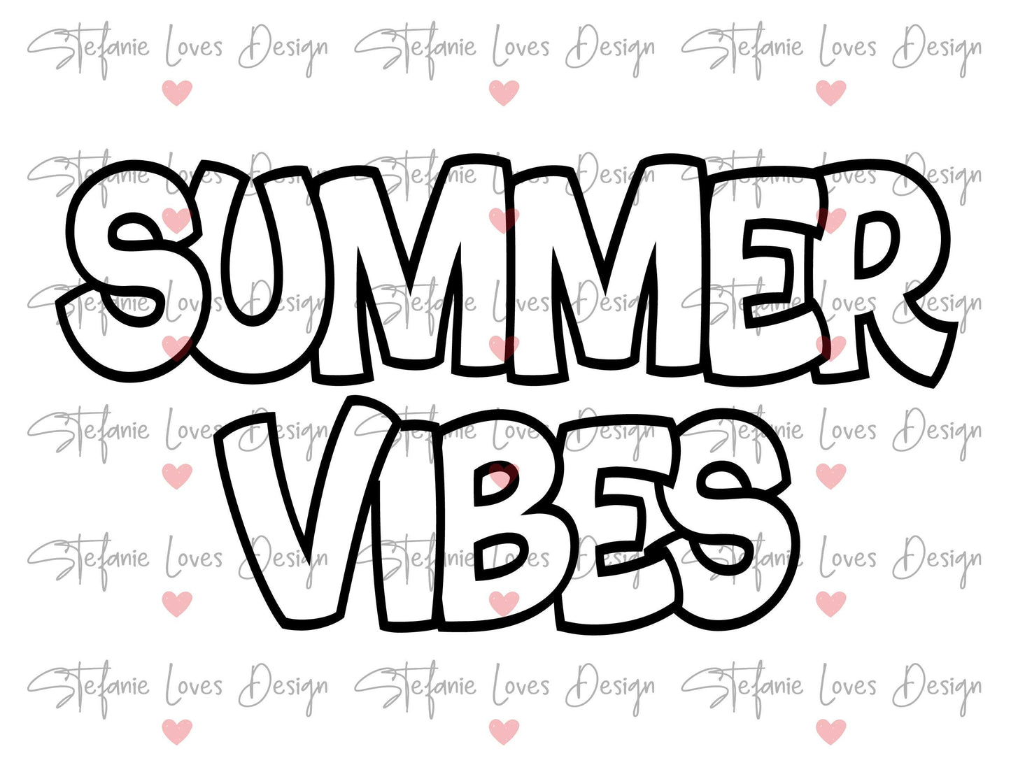 Summer Vibes Outline Digital Design