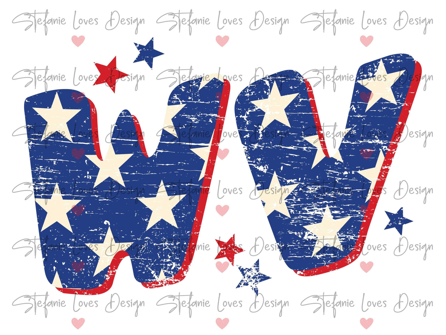 West Virginia WV Star Distressed Patriotic Digital Design