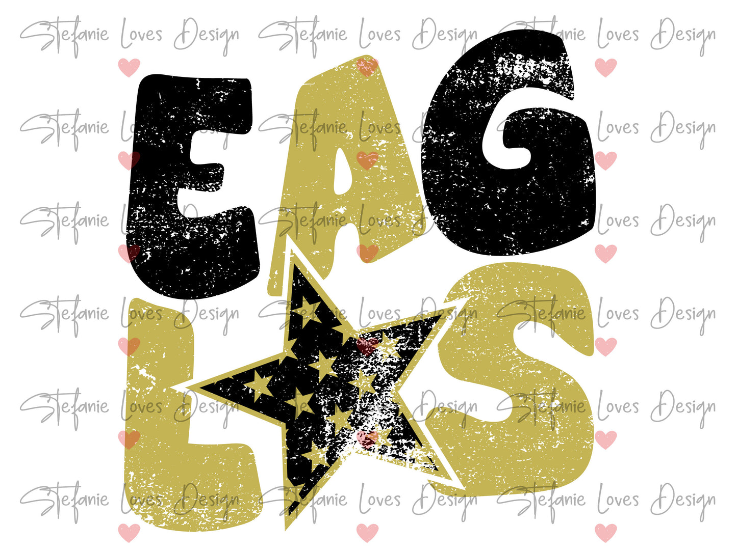 Eagles Distressed Star PNG, Eagles png, Retro Letter Digital Design