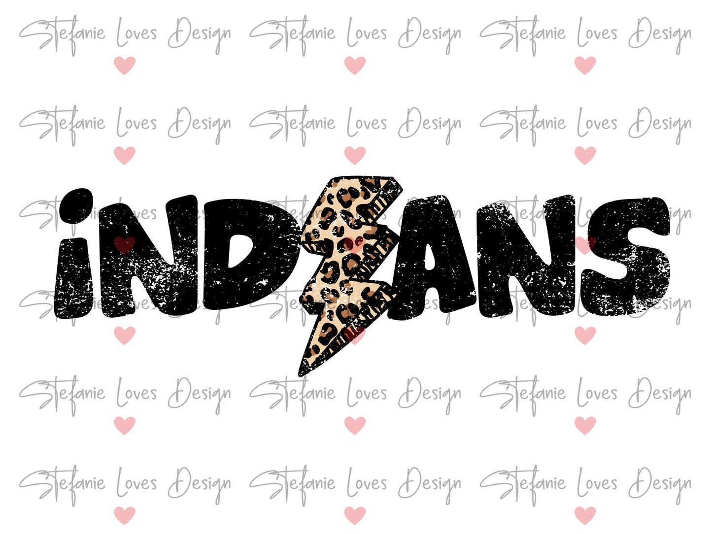 Indians Distressed Lightning Bolt PNG, Leopard Lightning Bolt png, Indians Mascot