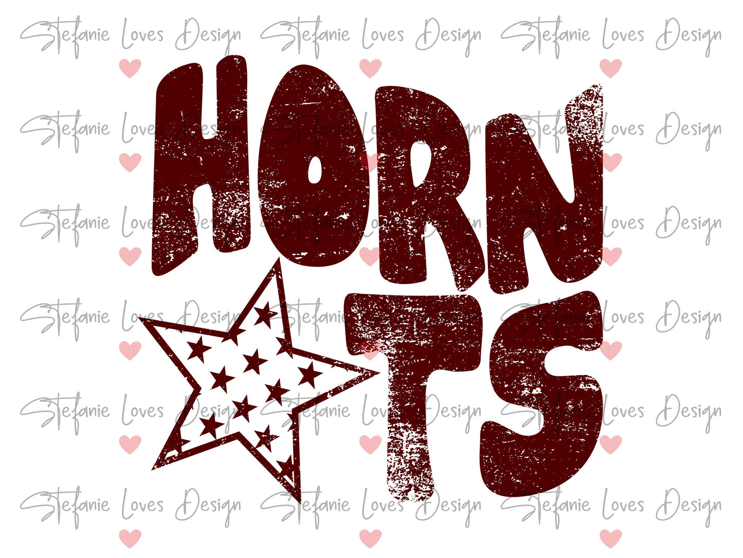 Hornets Distressed Star Digital Design