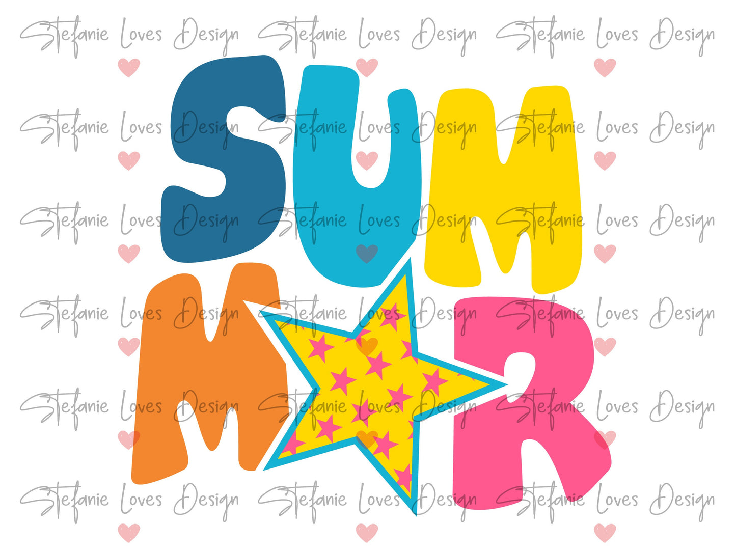 Summer Wavy Letters Digital Design