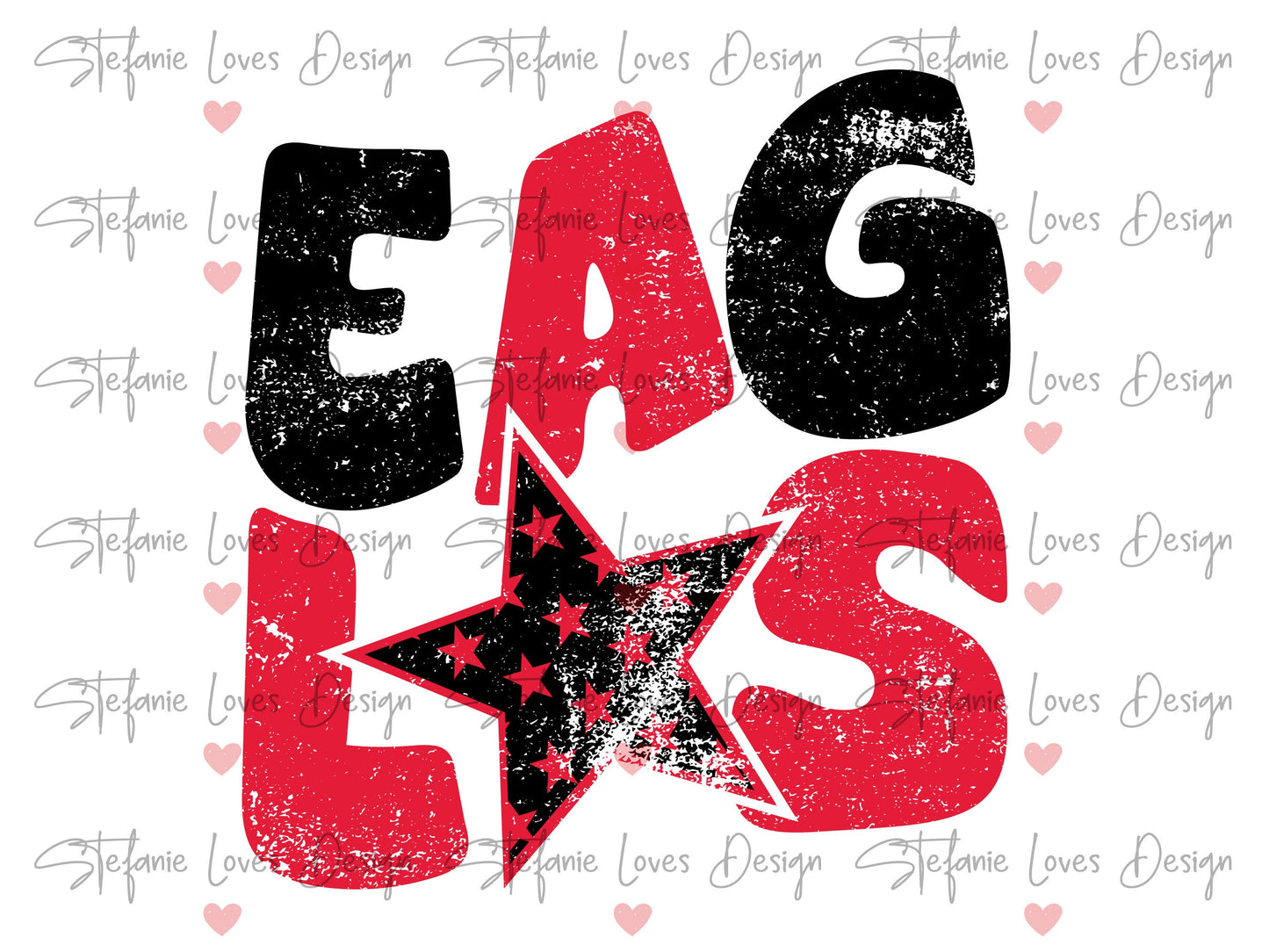 Eagles Distressed Star Digital Design