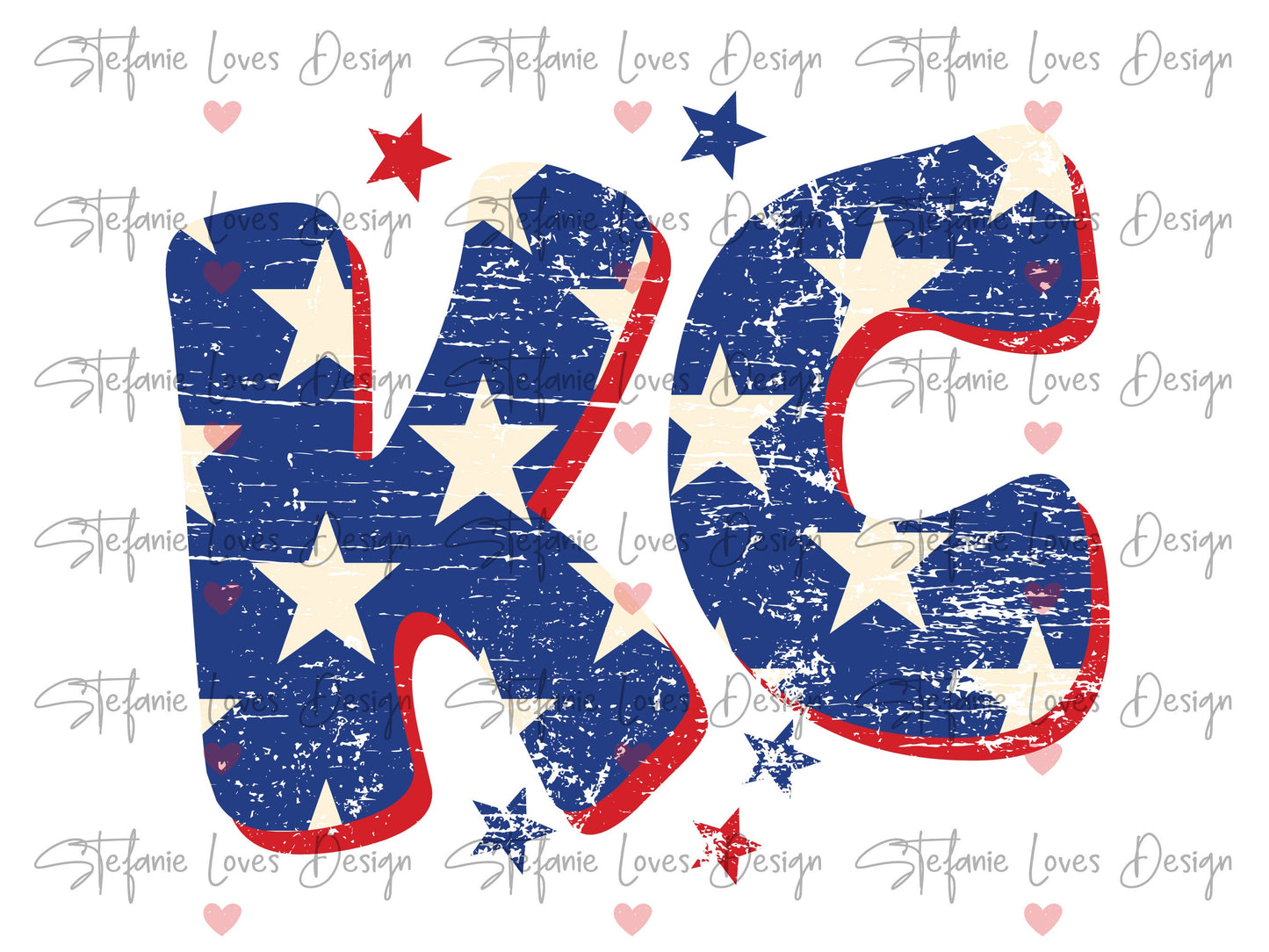 KC Star Distressed Patriotic Digital Design