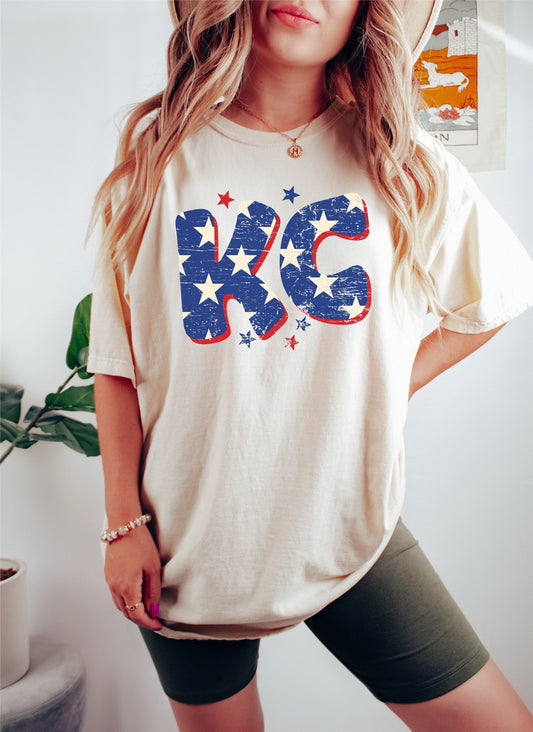 KC Star Distressed Patriotic Digital Design