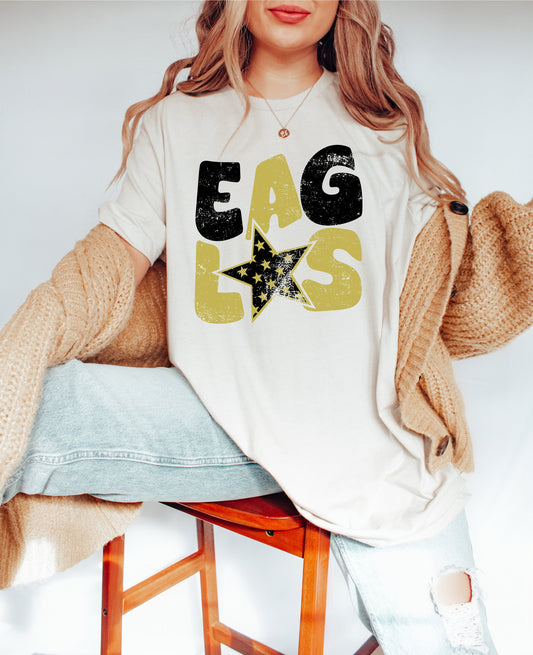 Eagles Distressed Star PNG, Eagles png, Retro Letter Digital Design