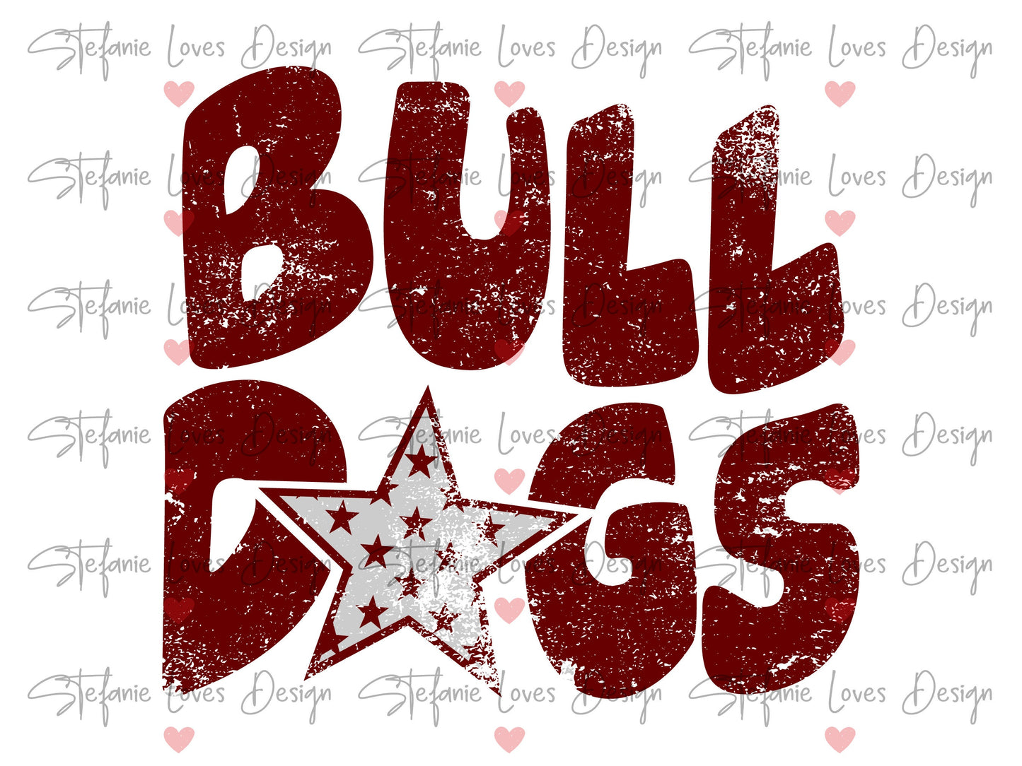 Bulldogs Distressed Star Digital Design