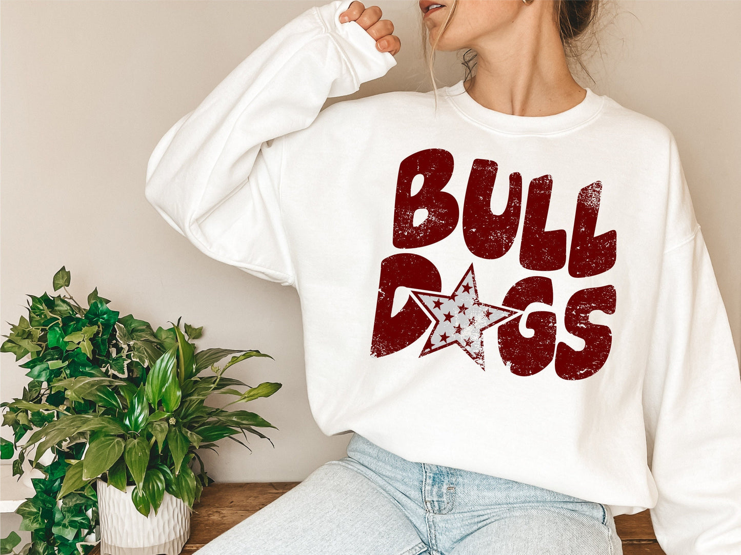 Bulldogs Distressed Star Digital Design