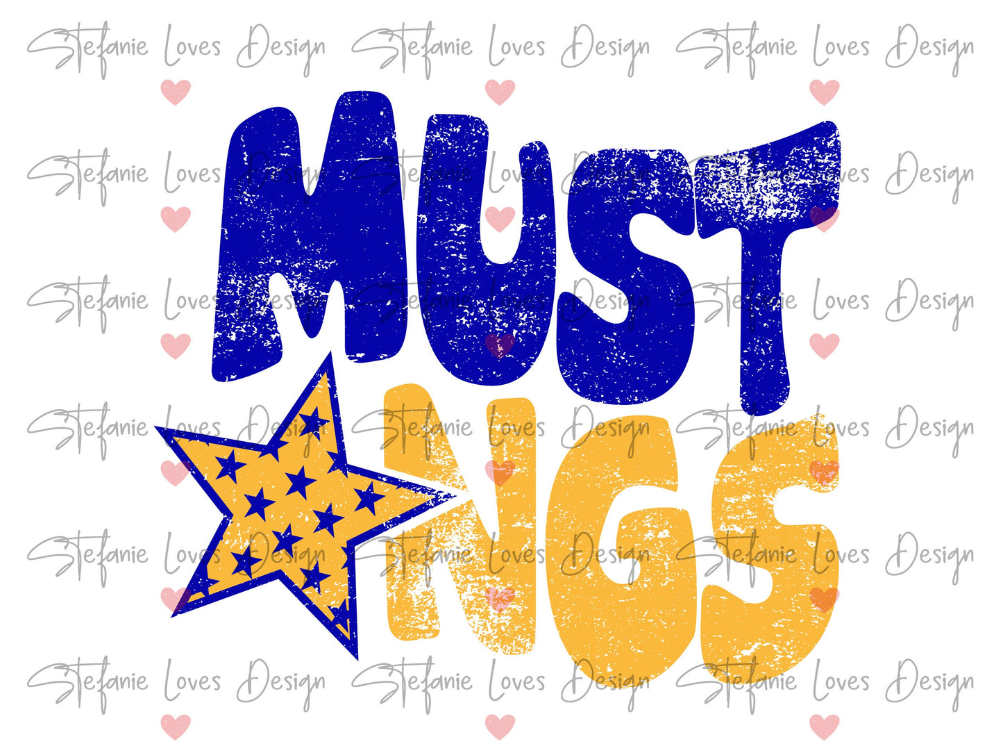 Mustangs Distressed Star Digital Design