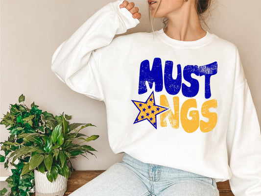 Mustangs Distressed Star Digital Design