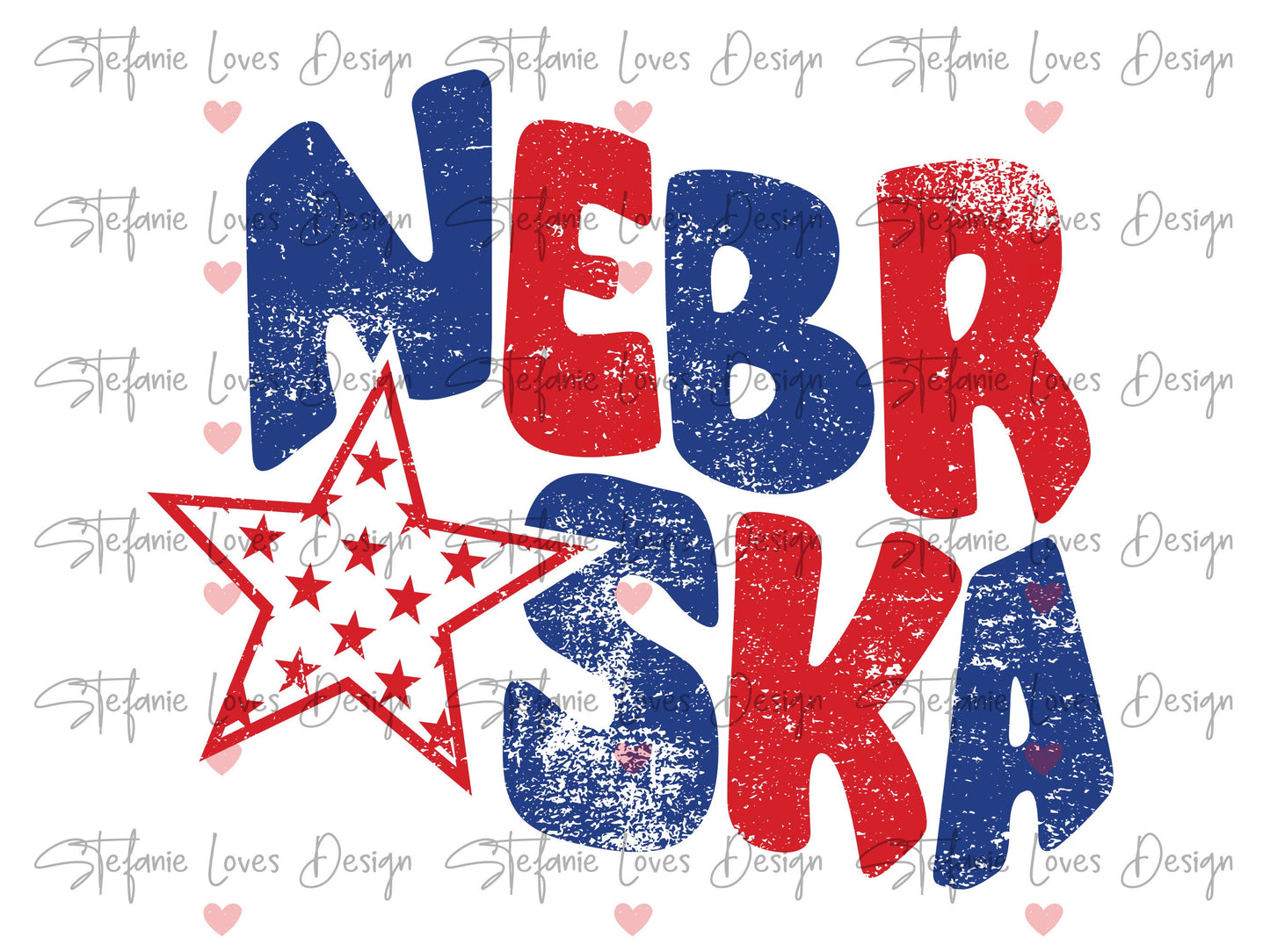 Nebraska NE Star Distressed Patriotic Design, Nebraska 4th of July, Nebraska png, American Digital Download