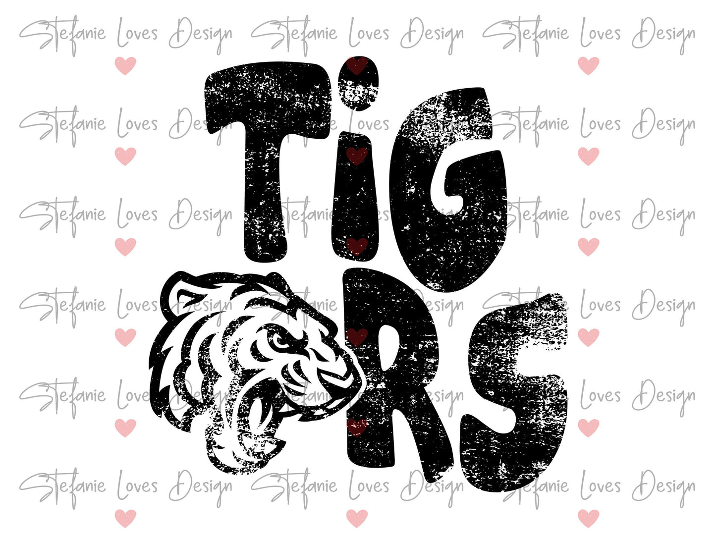 Tigers png, Distressed Tigers Mascot png, Digital Design, Tigers