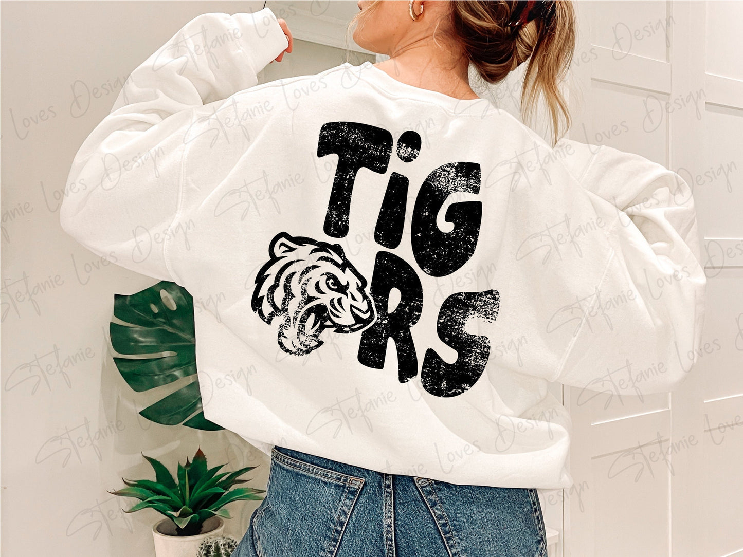 Tigers png, Distressed Tigers Mascot png, Digital Design, Tigers