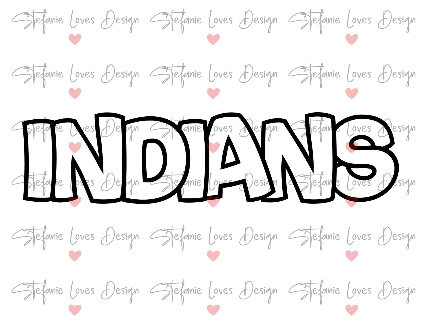 Indians Outline Mascot Digital Design