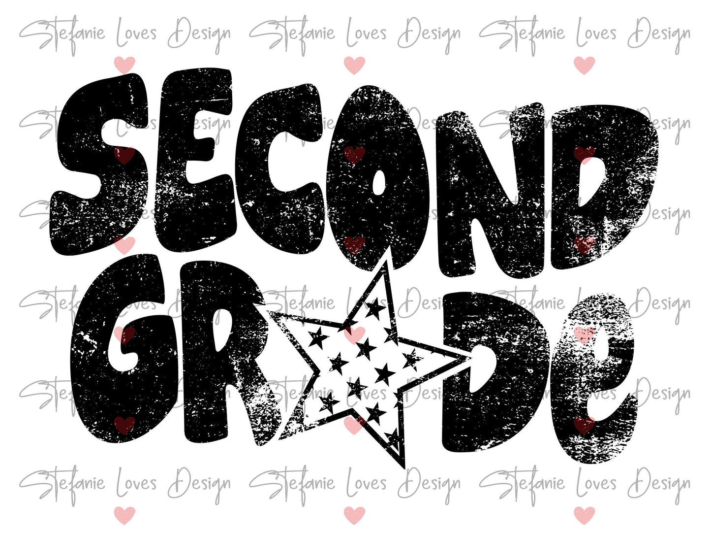 Second Grade png, Distressed Second Grade png, 2nd Grade, Digital Design, Back to School