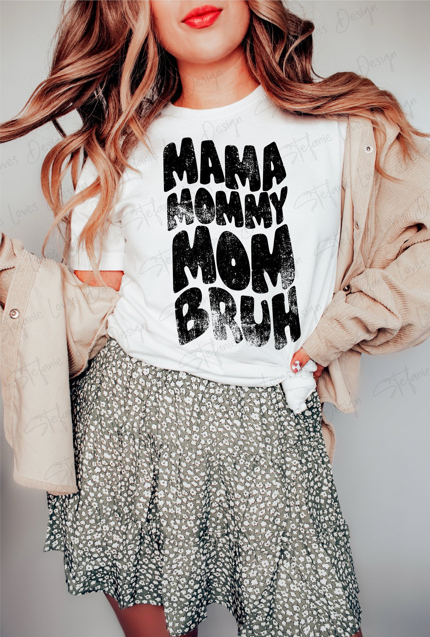 Mama Mommy Mom Bruh Distressed Digital Design