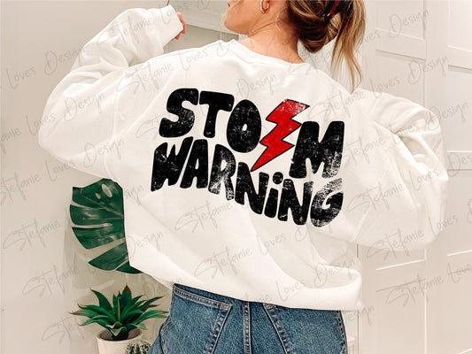 Storm Warning Lightning Bolt Distressed png, Distressed Storm Warning png, Sports png, Digital Design
