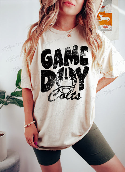 Game Day Colts png, Distressed Game Day Helmet png, Game Day Football Helmet