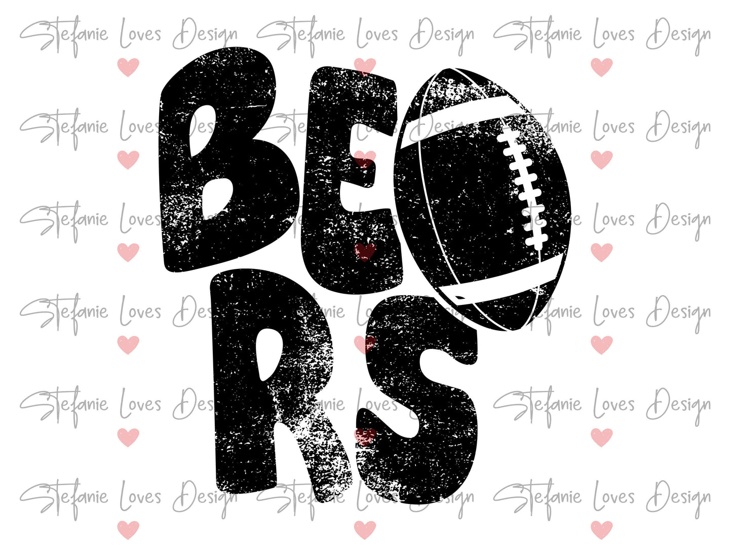 Bears Football png, Distressed Bears Football png, Digital Design, Bears High School Football