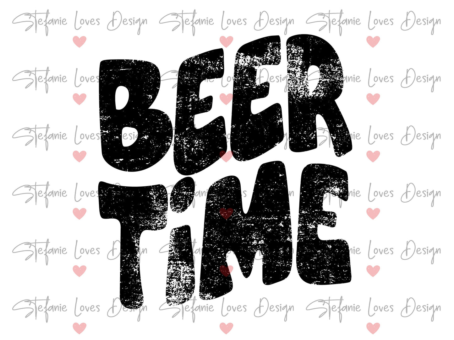 BEER TIME Distressed PNG, Beer png, Retro Wavy Letter Digital Design, Tailgating Design