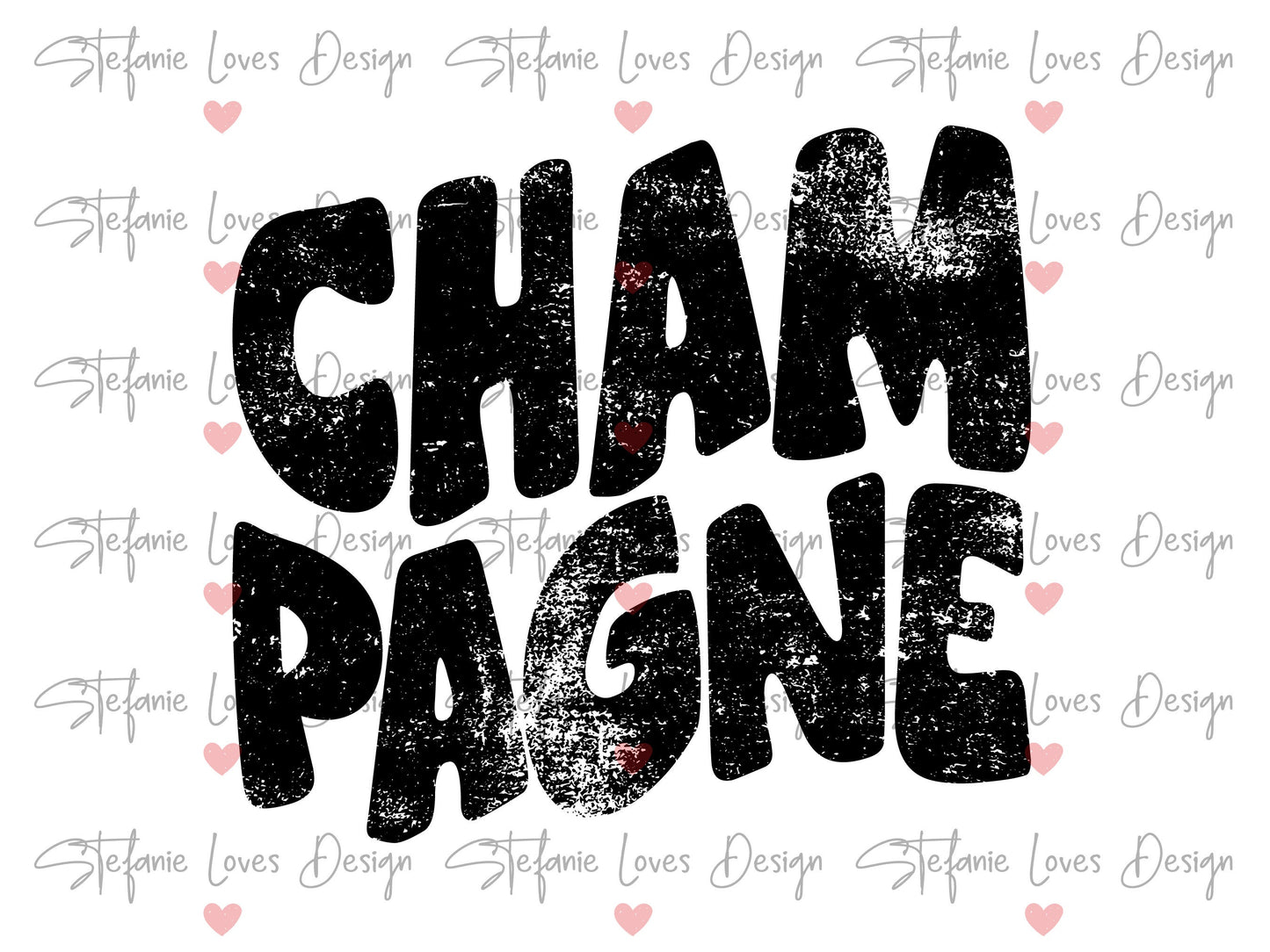 Champagne Distressed PNG, Champagne png, Retro Wavy Letter Digital Design, Wedding Party