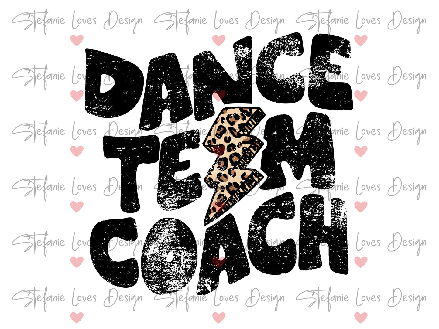Dance Team Coach Lightning Bolt png, Distressed Dance Team Coach png