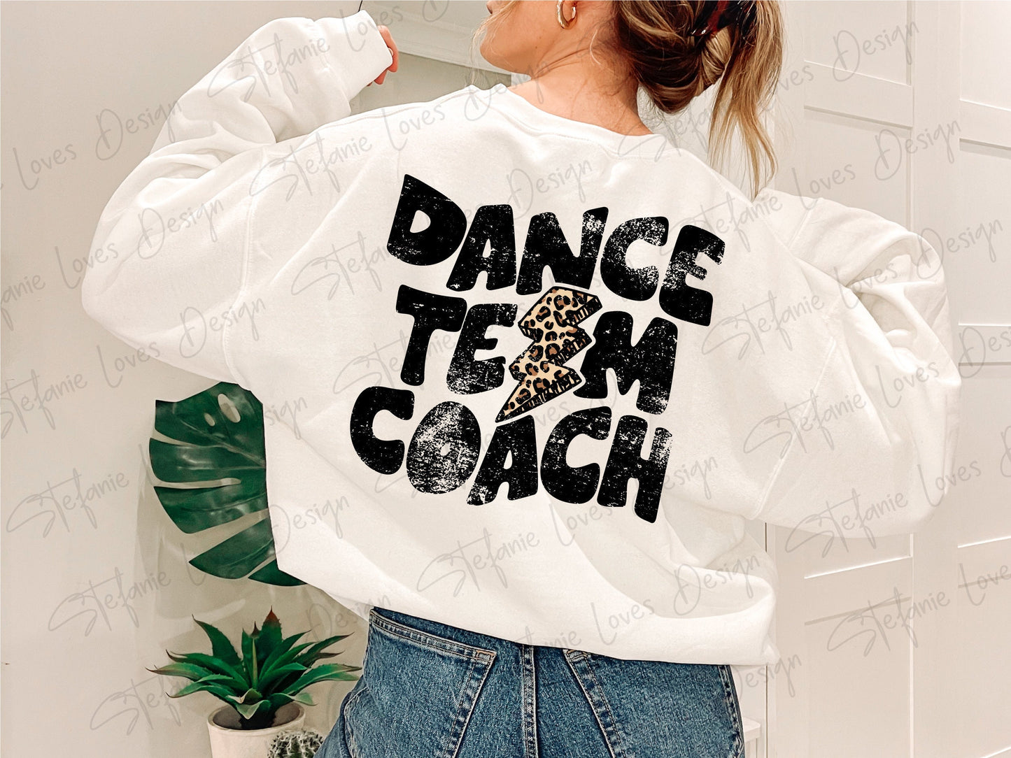 Dance Team Coach Lightning Bolt png, Distressed Dance Team Coach png
