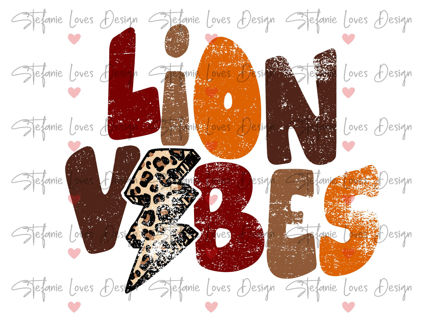 Lion Vibes Distressed Digital Design