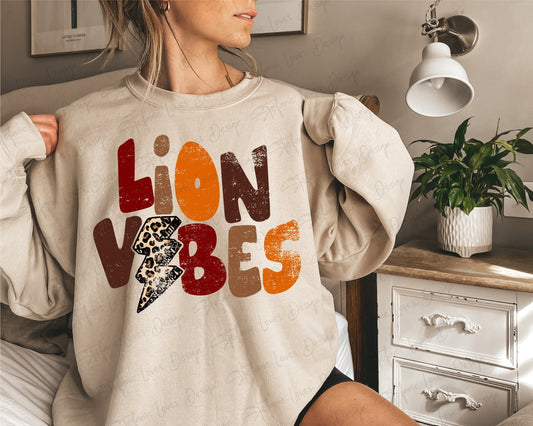 Lion Vibes Distressed Digital Design