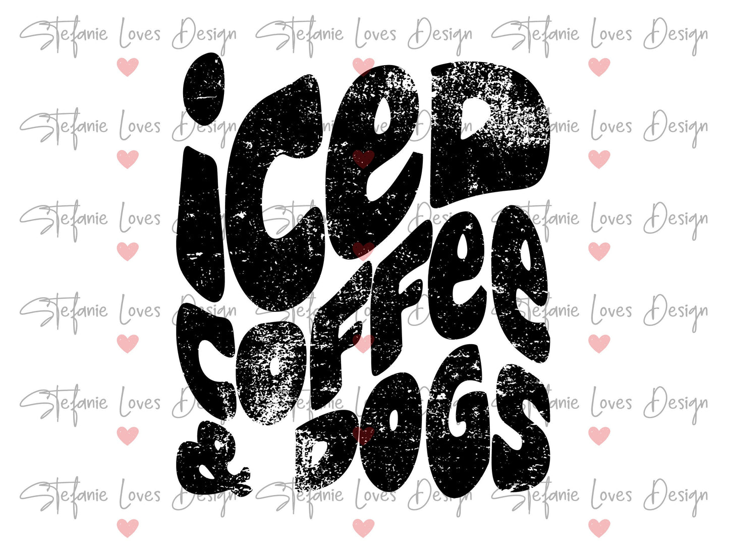 Iced Coffee and Dogs png, Iced Coffee, Dogs, Digital Download