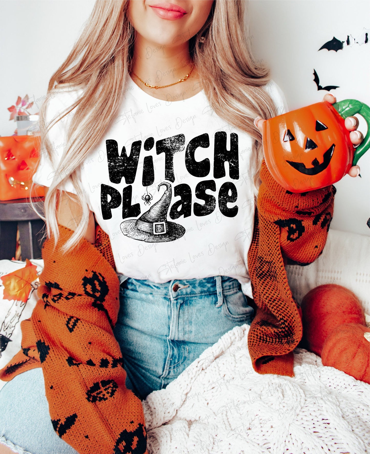 Witch Please Distressed Digital Design