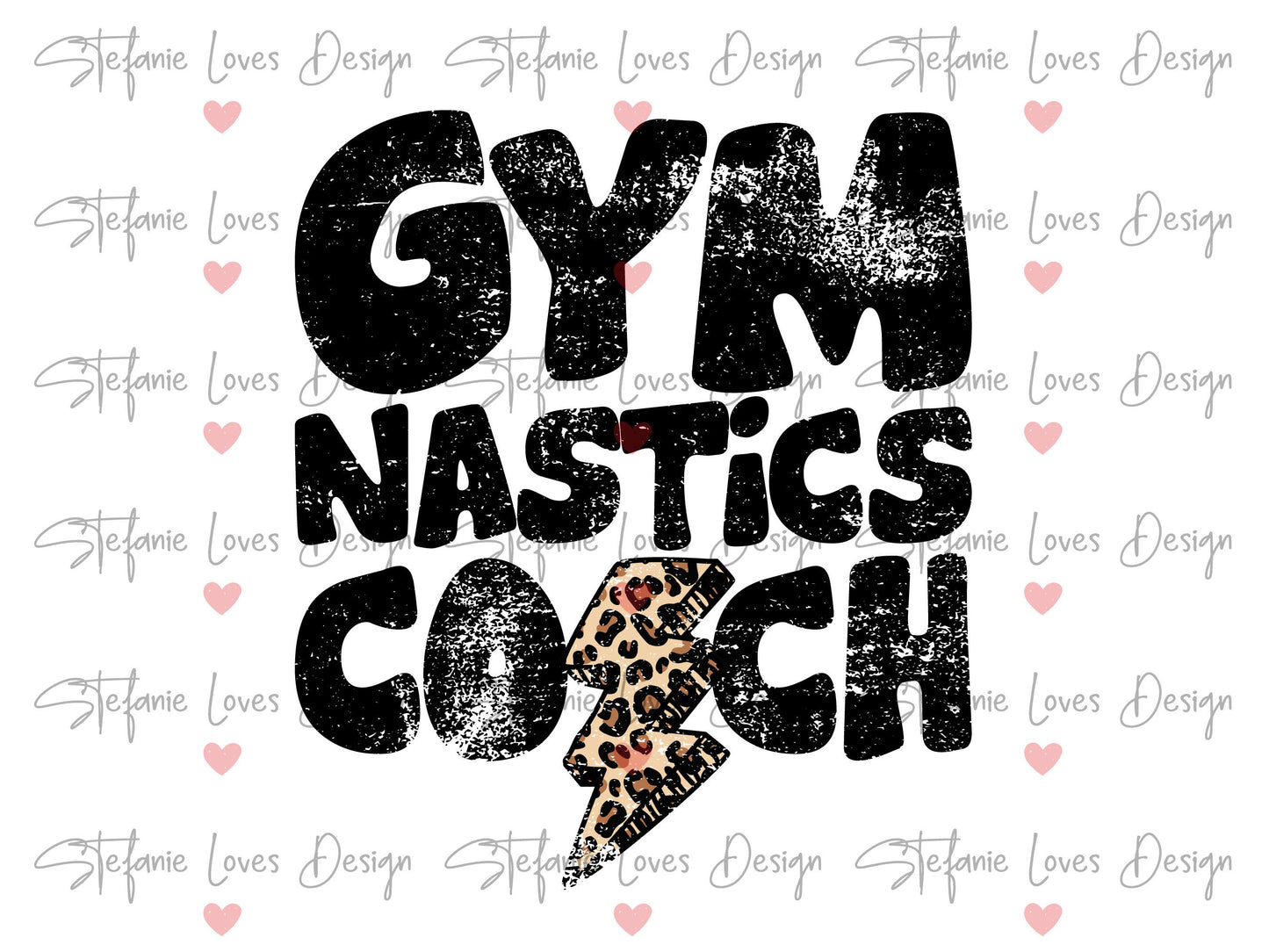 Gymnastics COACH Lightning Bolt png, Distressed Gymnastics Coach png, Sports png, Digital Design